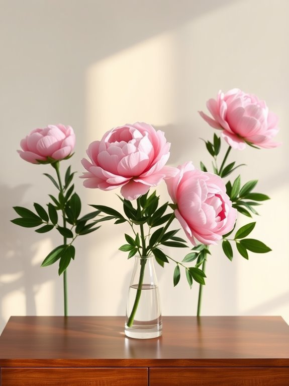 peony plant s elongated stem