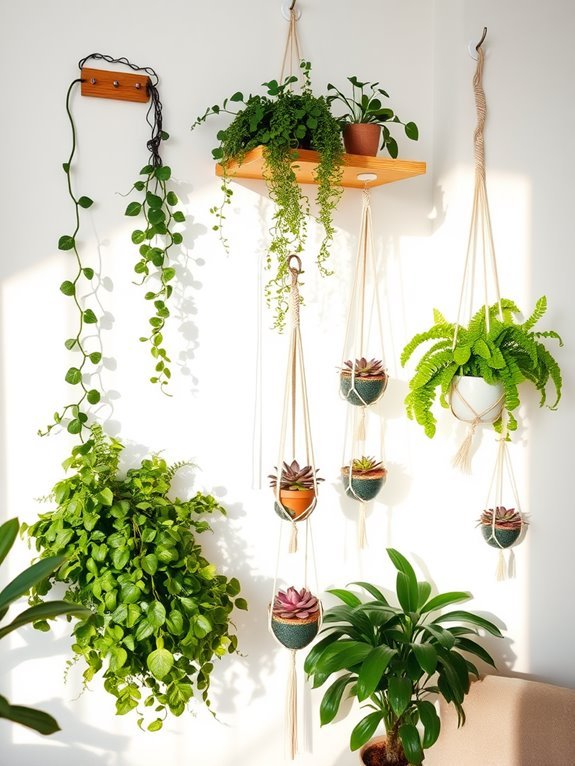 plant display with hooks