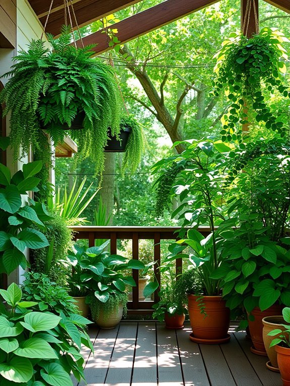 plants thriving in shade