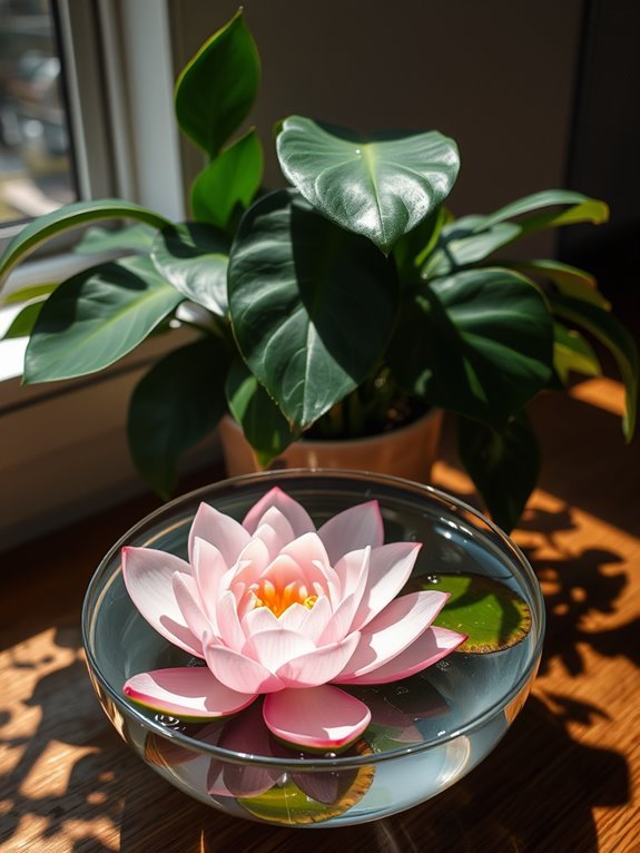 plants thriving in water