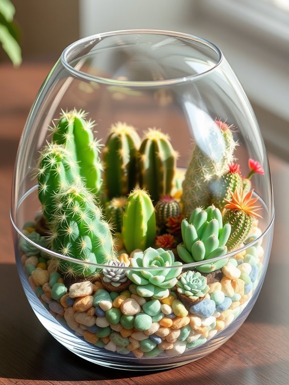 playful artificial cactus display