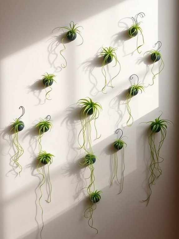 playful suspended air plants