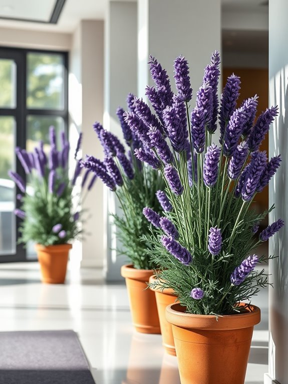 potted aromatic lavender plant