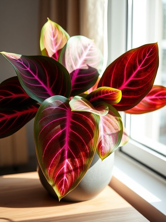 prayer plant with vibrant leaves