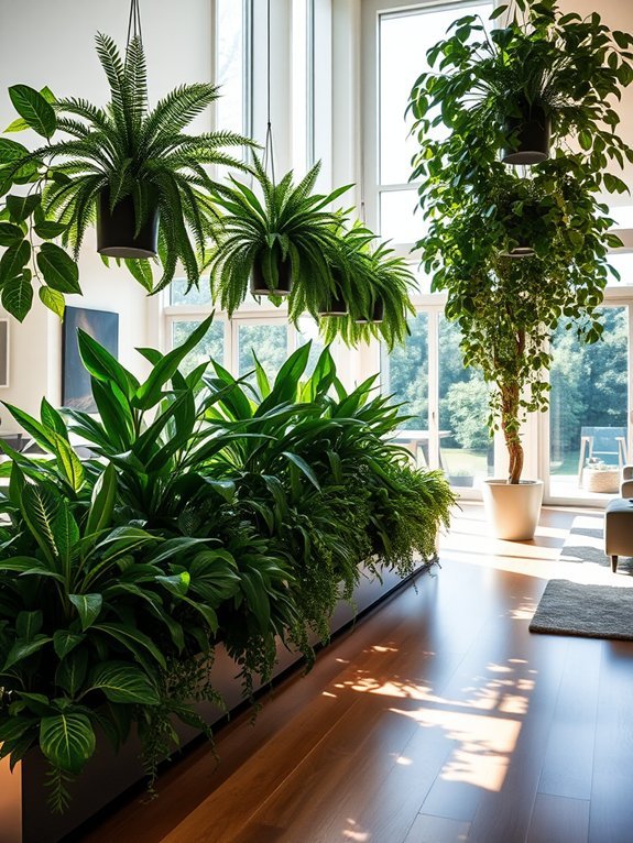railings with potted plants