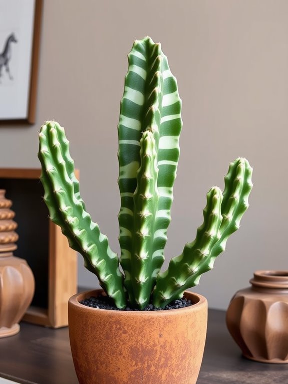 realistic striped cactus plant