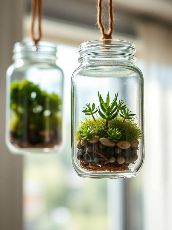 recycled glass jar garden