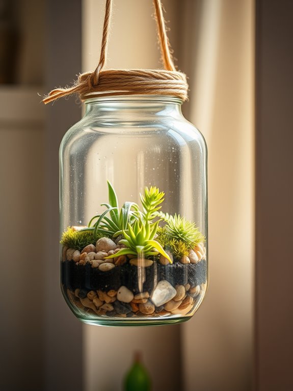 recycled materials terrarium project