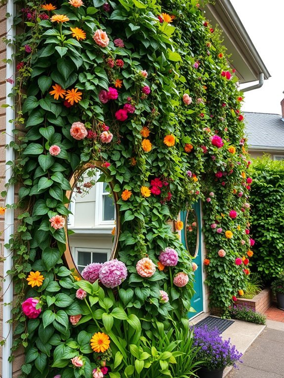 reflective vertical plant display