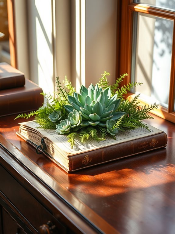 retro literary plant holder