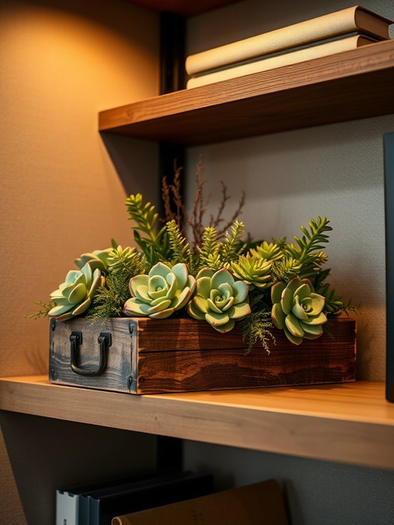retro succulent plant display