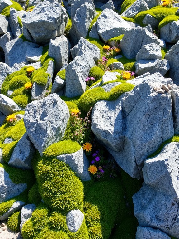 rocky alpine garden landscape