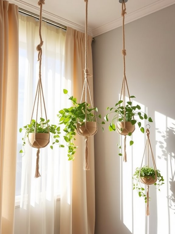 rope enhanced wooden planters