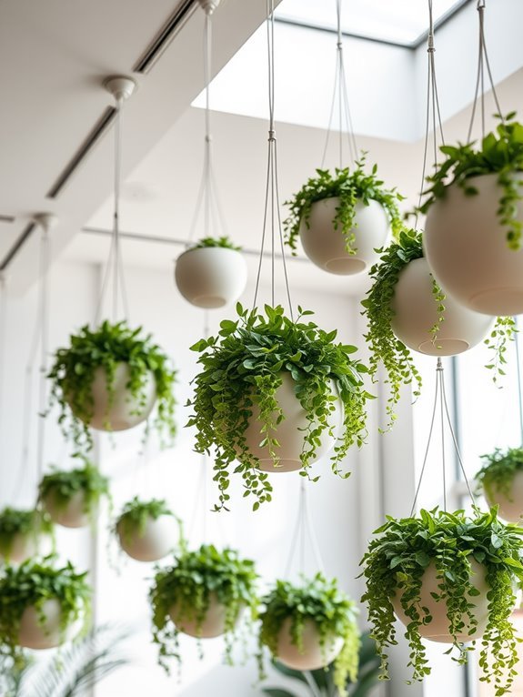 round suspended plant holders