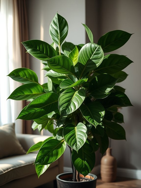 rubber plant indoor beauty