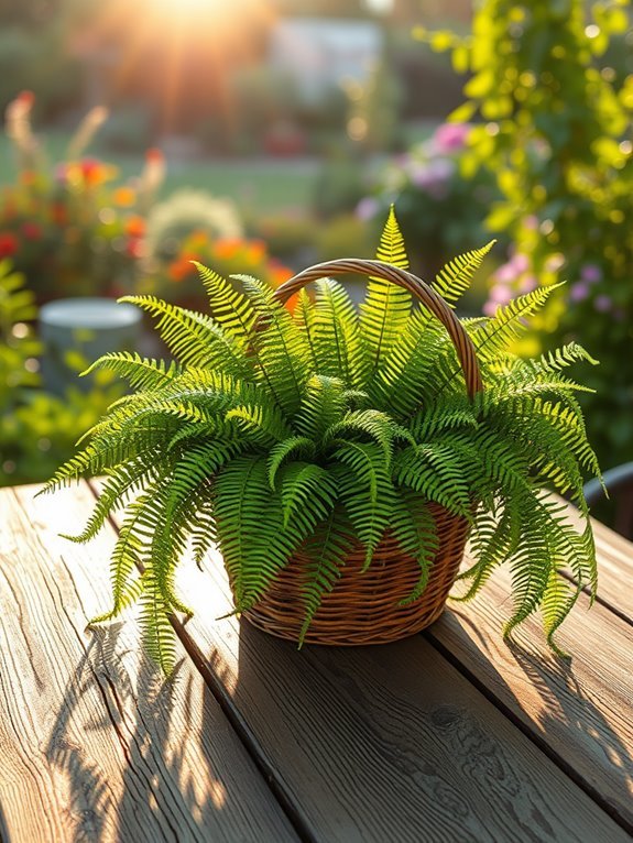 rustic basket with fern