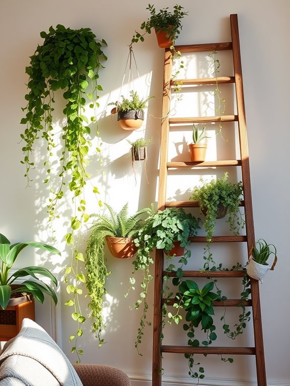 rustic decor with ladders