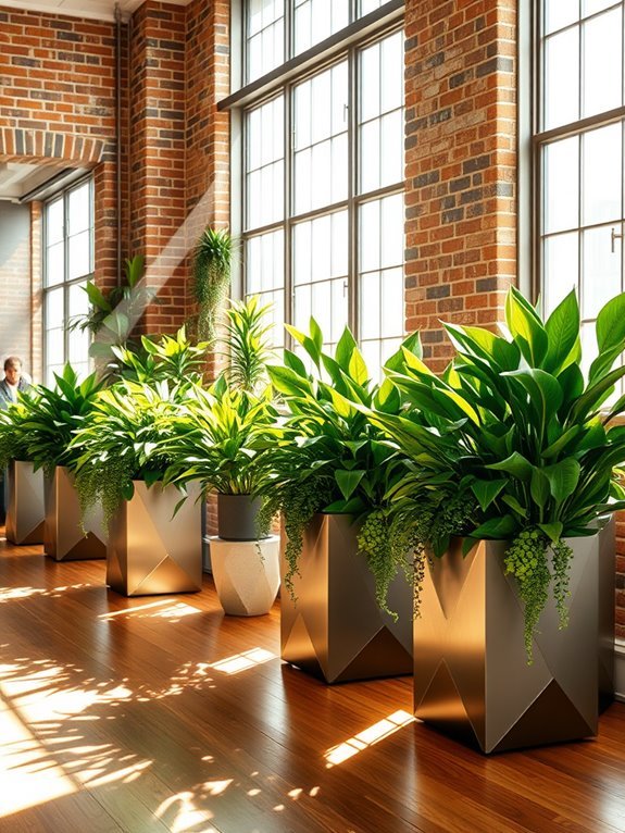 rustic metallic plant container