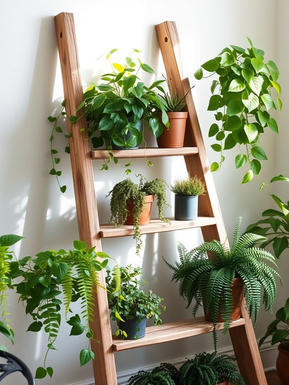 rustic wooden ladder design
