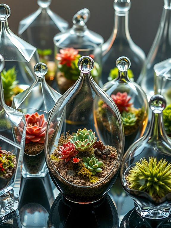 sculptural glass plant display