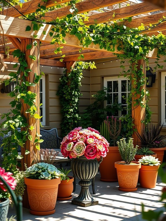 seasonal decor with faux plants