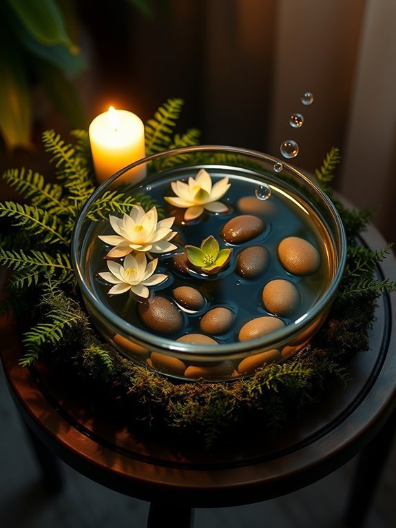 serene illuminated aquatic oasis