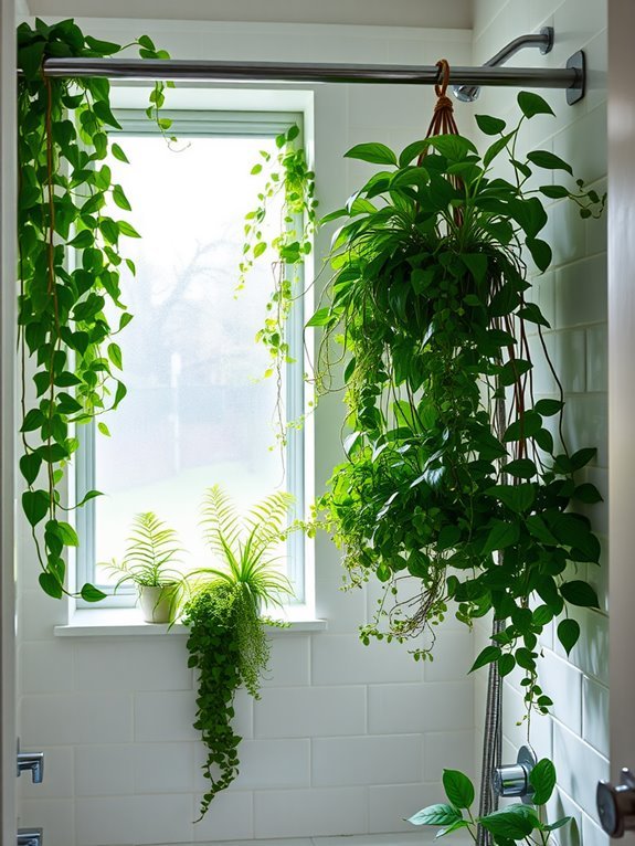 shower rod railing planters