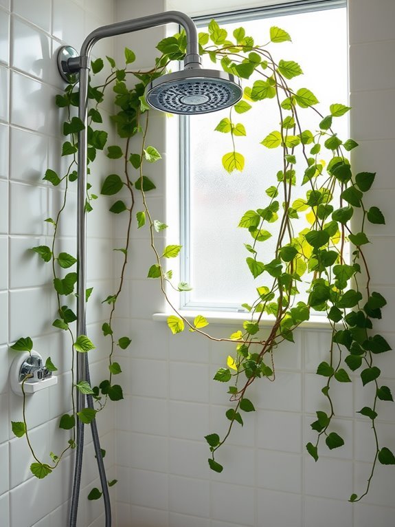 shower wall climbing vines