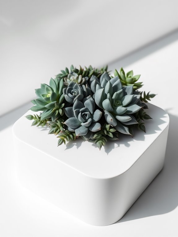 simple black and white succulents