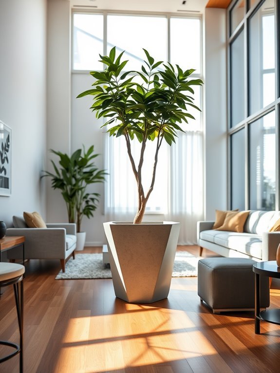 simple modern plant display