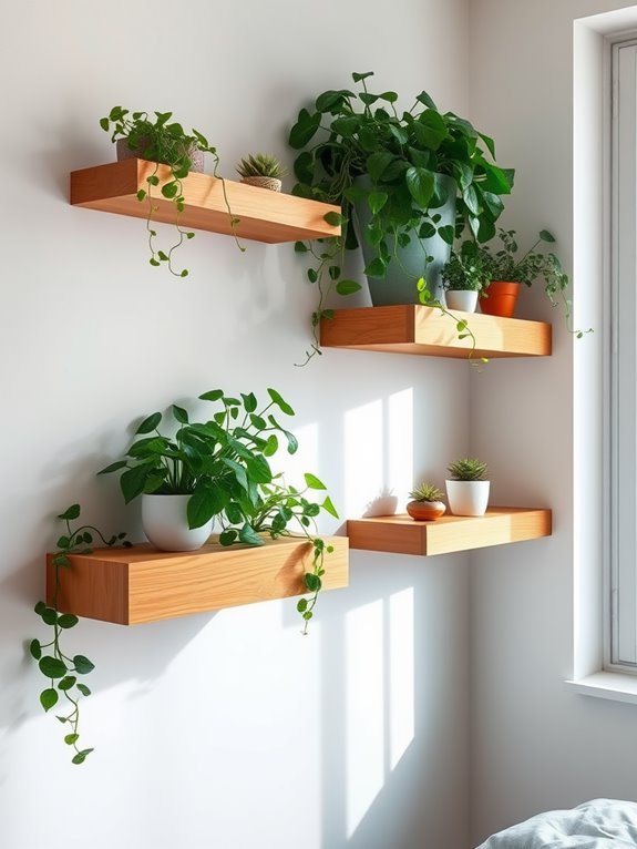 sleek floating shelf design
