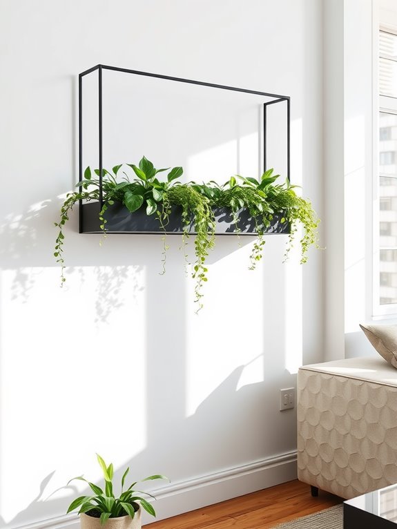 sleek indoor plant display