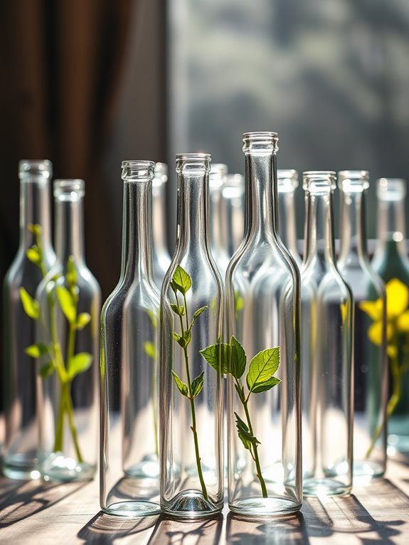 slim opening glass container