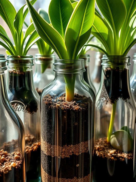 soil layers in bottles