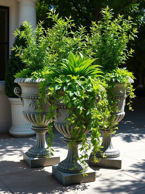 sophisticated decorative stone containers