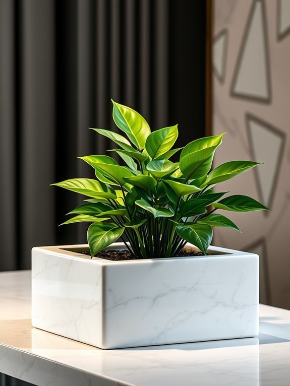 sophisticated stone plant holder