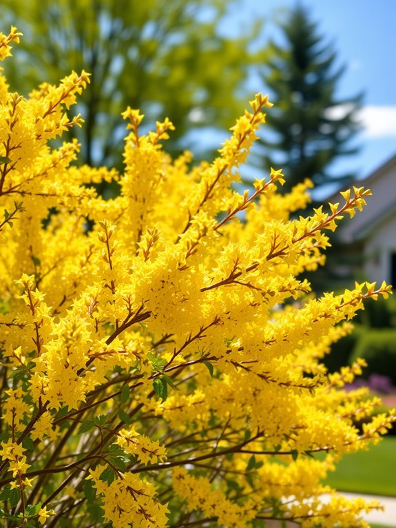 spring flowering shrub blooms