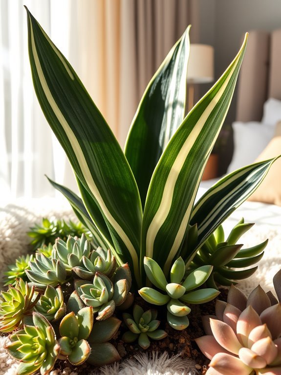 striking striped foliage plant