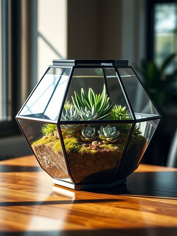 stylish eight sided plant display