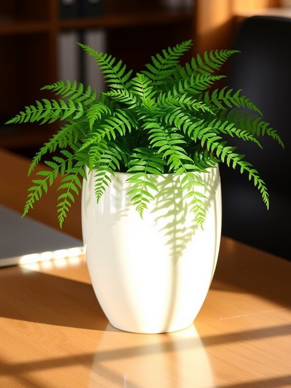 stylish fern ceramic display