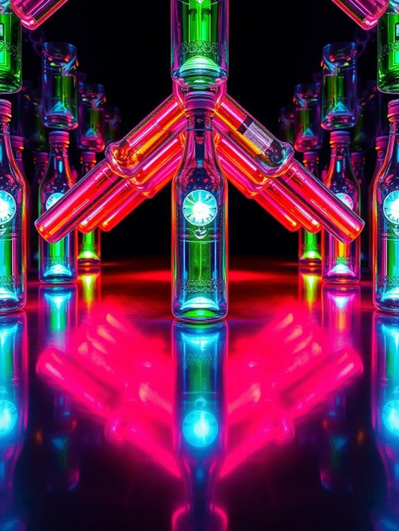 stylish geometric bottle displays