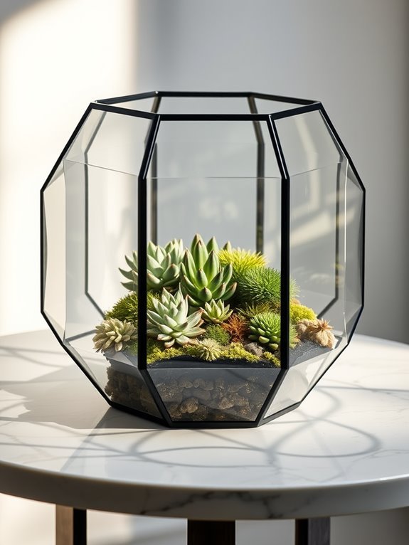 stylish geometric plant display