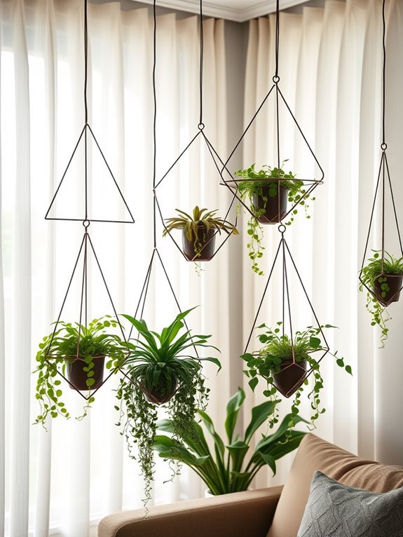 stylish geometric plant holders
