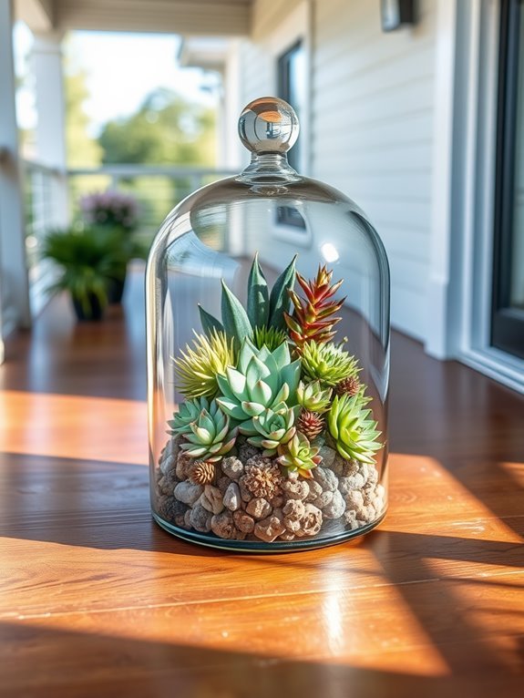 stylish glass cloche display