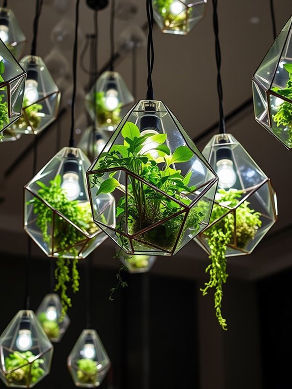 stylish illuminated glass planters