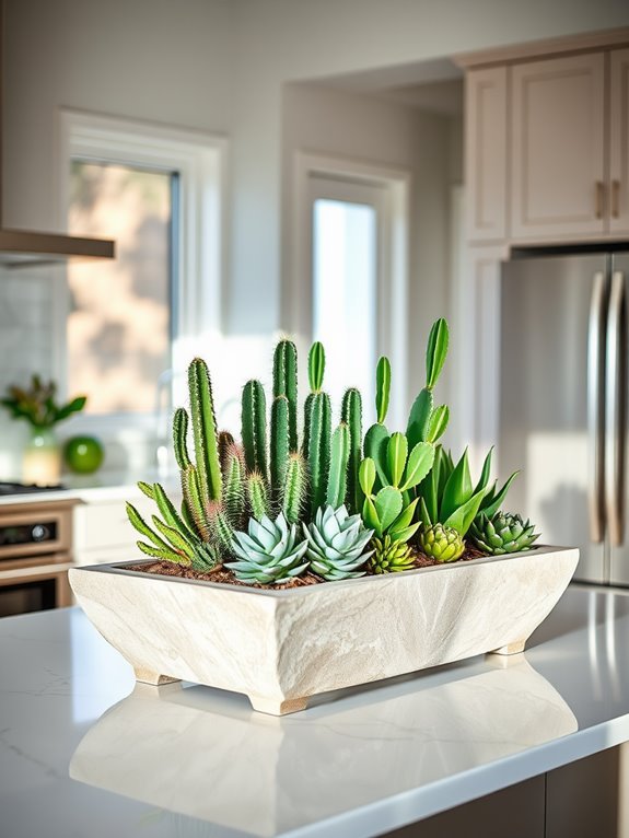 stylish planter featuring cacti