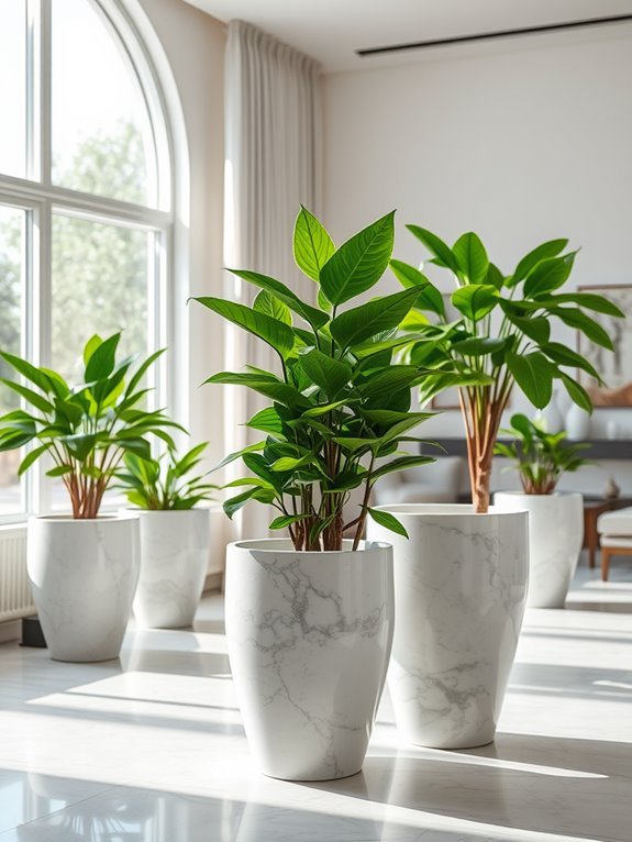stylish stone plant holder