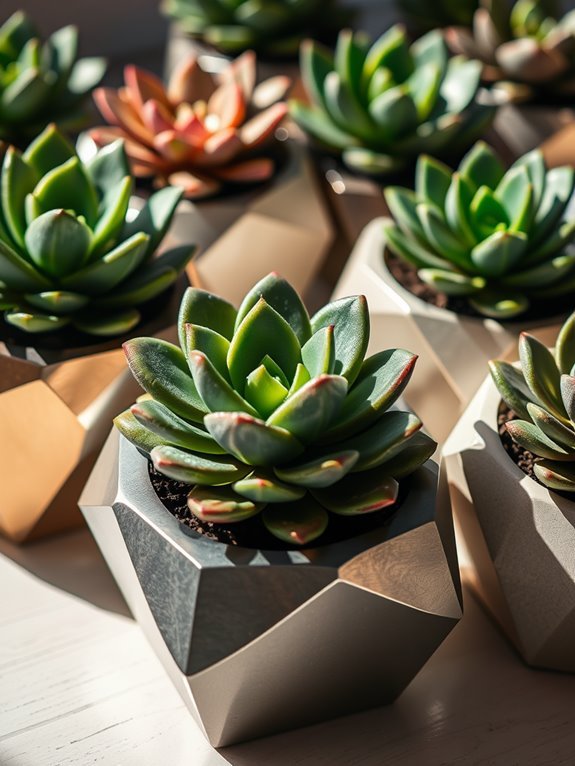 stylish succulent geometric planters