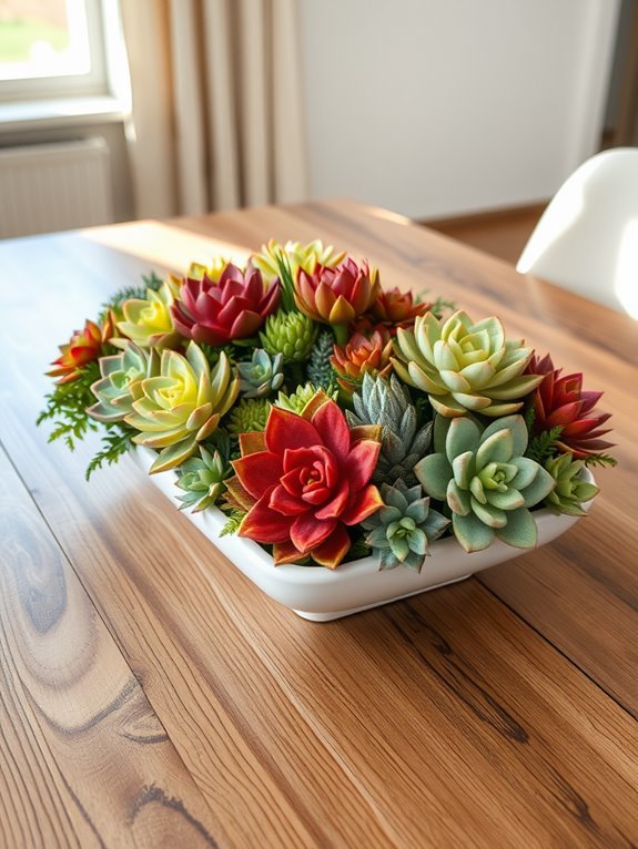 stylish succulent table arrangement