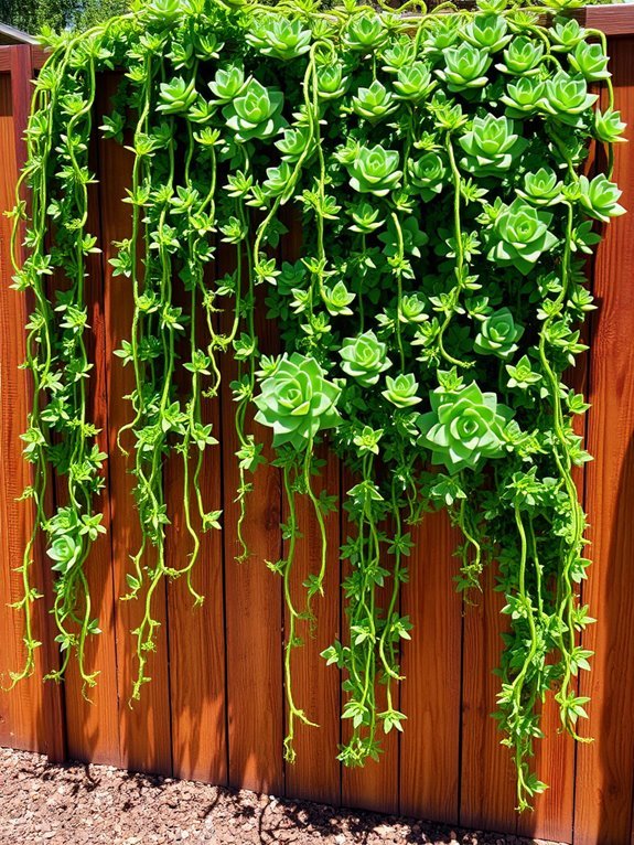 succulent adorned privacy fence